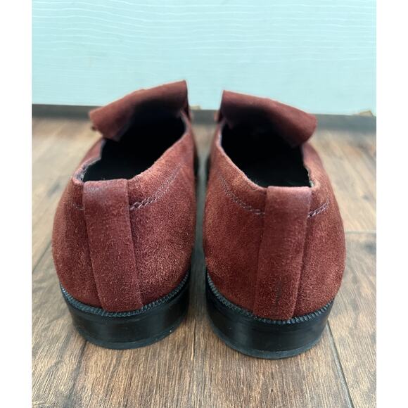 STUART WEITZMAN Avatass Terracotta Suede Kiltie Tassel Loafers - Picture 4 of 10